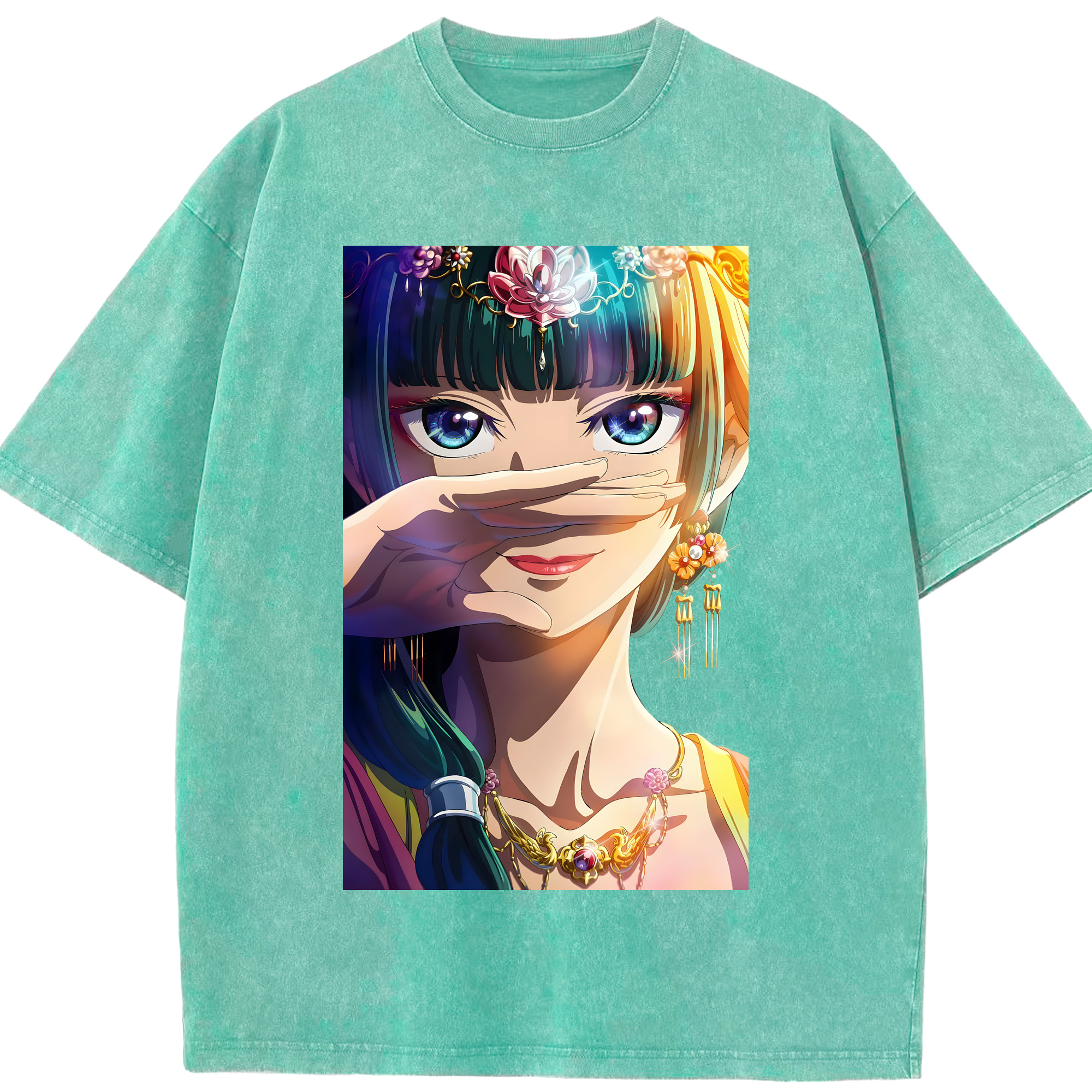 （画像用） 薬屋のひとりごと The Apothecary Diaries 綿100% ヴィンテージ風 半袖Tシャツ（フロントプリント）
